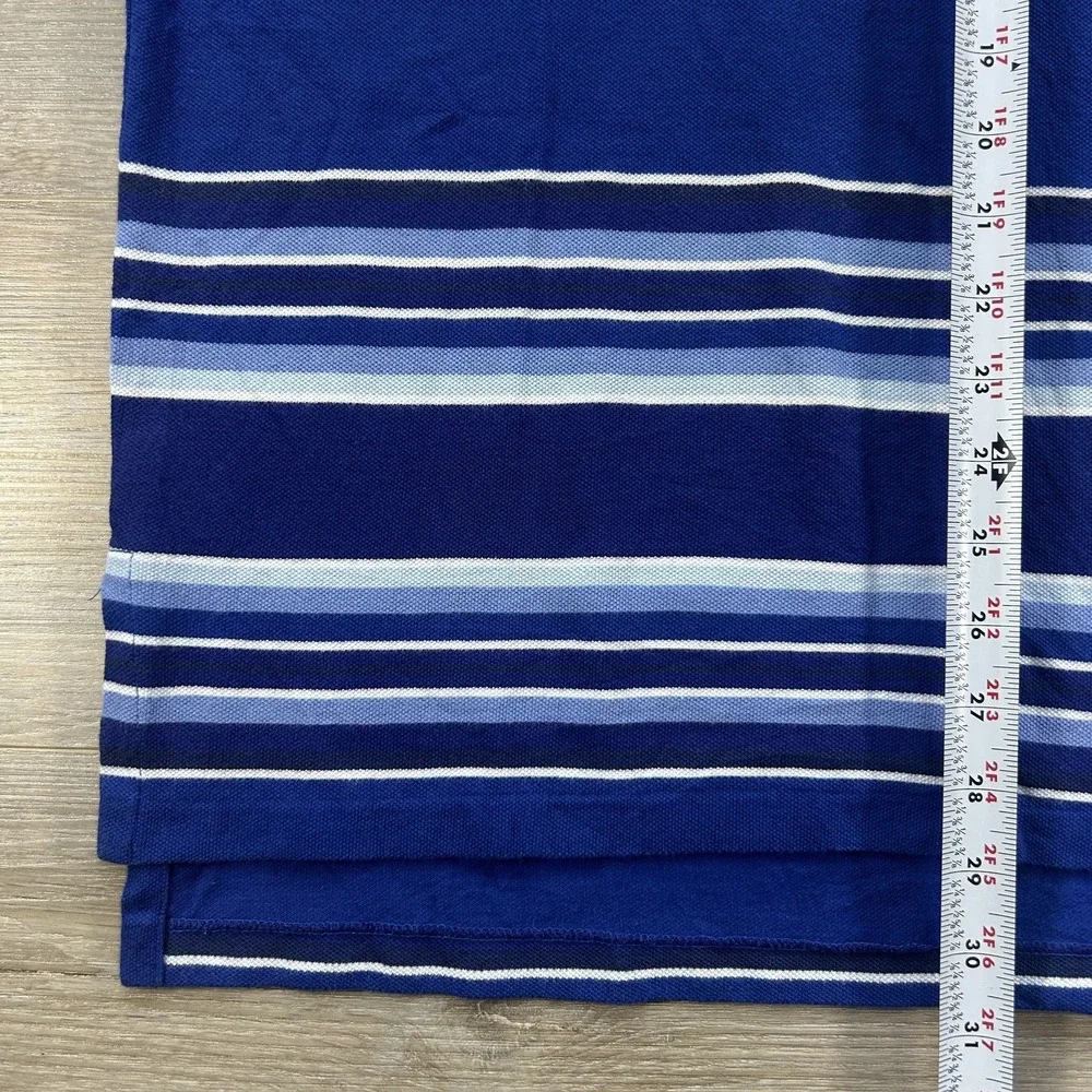 Polo Ralph Lauren Large Blue Stripe Short Sleeve Polo Flesh Pony Logo